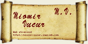 Miomir Vučur vizit kartica